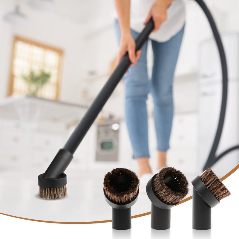 TXIN 4 Pieces Soft Horsehair Bristle Vacuum Attachments Dusting Brush Cleaner Dust Brush, Small Round Corner/Track Cleaning Tools Vacuum Brushes Replacement, Inner Dia 32mm/1.26 in - Image 5